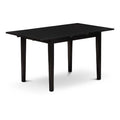 HomeStock 3-Pc Black Finish Rectangular Solid Wood Top with Butterfly Leaf Dining Table Set