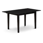 HomeStock 3-Pc Black Finish Rectangular Solid Wood Top with Butterfly Leaf Dining Table Set