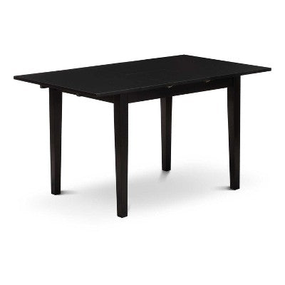 HomeStock 3-Pc Black Finish Rectangular Solid Wood Top with Butterfly Leaf Dining Table Set