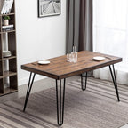 Ashzo 6-Piece Dining Set, Hairpin Dining Table with 4 Chairs and Bench, 3 Color Options