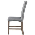 7 PCS Extendable Dining Set for 6, Dining Table Set with 6 Upholstered Dining Chairs, Mid-Century Style, Golden Brown+Gray-ModernLuxe
