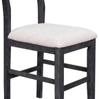 5 Pieces Counter Height Dining Set for 4, Farmhouse Wooden Bar Table Set with 4 Upholstered Chairs for Small Places