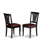HomeStock 9-Piece Square Black & Cherry Finish Solid Wood Top Dining Table with 8-Chairs