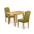 HomeStock 3-Piece Natural Brown Oak Finish Solid Wood Top Dining Table Set