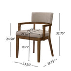 Christopher Knight Home Raisa 5 Piece Farmhouse Rubberwood Dining Set with Boucle Upholstered Chairs