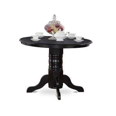 HomeStock 5 Piece Round Kitchen Dining Set Black