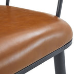 Christopher Knight Home Crest 5 Pieces Modern Faux Leather Dining Set with Metal Base, Brown/Walnut/ Black
