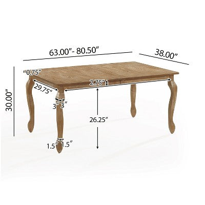 Christopher Knight Home Regan 7 Piece French Country Fabric Upholstered Wood and Cane Expandable Dining Set
