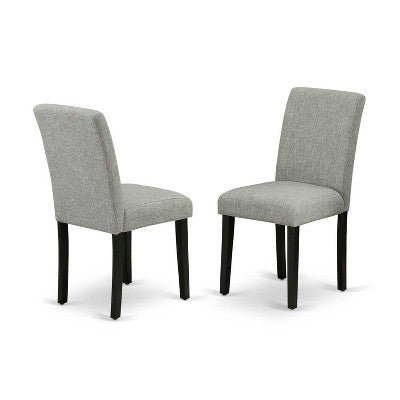 HomeStock 7 Piece Rectangle Dining Set Black Shitake Linen Fabric