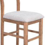 5 Pieces Counter Height Dining Set for 4, Farmhouse Wooden Bar Table Set with 4 Upholstered Chairs for Small Places