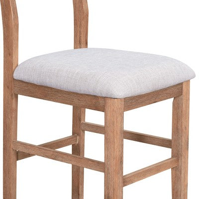 5 Pieces Counter Height Dining Set for 4, Farmhouse Wooden Bar Table Set with 4 Upholstered Chairs for Small Places