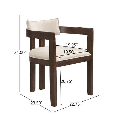 Christopher Knight Home Arkenis 7 Piece Rubberwood Upholstered Dining Set