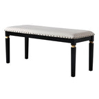 Retro 6 Pieces Kitchen Dining Table Set, Rectangular Table and 4 High-Back Tufted Chairs & Bench, Wood Dining Room Table Set for 6