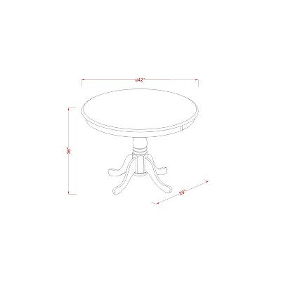 Kitchen Counter Height Set - 5 Piece Table & Chairs - Modern Dining Room Furniture - Black Cherry Finish