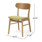 GDFStudio Alexis Mid Century Modern 7 Piece Fabric and Upholstered Rubberwood Dining Set
