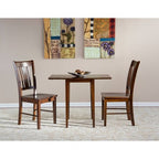 International Concepts Small Dual Drop Leaf Dining Table with 2 San Remo Splat