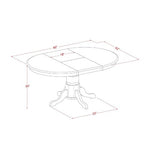 Modern 5 Piece Dinette Set - Oval Dining Table & 4 Linen White Chairs