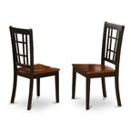 5-Piece Black and Cherry Finish Solid Wood Top - Rectangular Dining Room Set (Seats- 4)