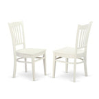 HomeStock 5-Pc Linen White Finish Solid Wood Top - Dining Room Set - Seats-4