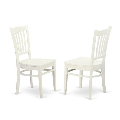HomeStock 5-Pc Linen White Finish Solid Wood Top - Dining Room Set - Seats-4