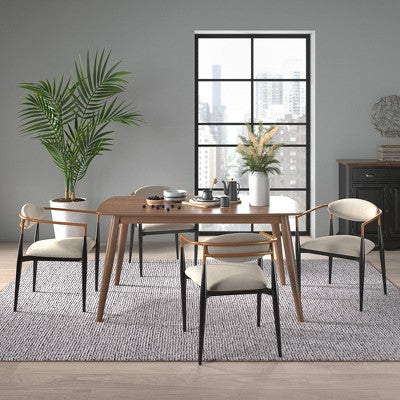 Cortland 5-Piece Fabric Modern Tapered Dining Set - iNSPIRE Q