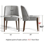 5-Piece Modern Dining Room Set for 4, Charcoal Round Table with 4 Upholstered Dining Chairs with Wood Legs for Dining Room or Farmhouse-Panipeachy