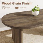 70.8 Inch Oval Dining Table with Upholstered Dining Chairs, Kitchen Table with Thick Sturdy Wooden Base, High Back Dining Chair with Solid Wood Legs