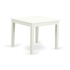 HomeStock 3-Pc Linen White Finish Square Solid Wood Top Dining Table Set