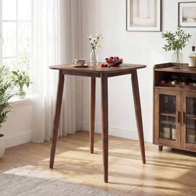 Costway 3 PCS Counter Height Kitchen Table with 2 Bar Stools, Fabric Upholstered Seats