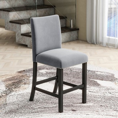 GDFStudio Danielle Modern 5 Piece Rubberwood Counter Height Dining Table Set with Velvet Upholstered Chairs