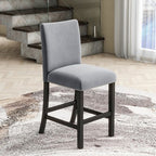 GDFStudio Danielle Modern 5 Piece Rubberwood Counter Height Dining Table Set with Velvet Upholstered Chairs