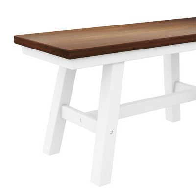 Farmhouse 6-Piece Wood Dining Table Set with Long Bench and 4 Dining Chairs-ModernLuxe