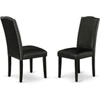 HomeStock DUEN7-BLK-69 7Pc Rectangular Dining Table And Six Chair Black