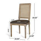 Christopher Knight Home Regan 7 Piece French Country Fabric Upholstered Wood and Cane Expandable Dining Set