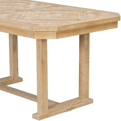 6 PCS Rubber Wood Dining Table Set with Beautiful Wood Grain Veneer Tabletop and Soft Cushion-ModernLuxe