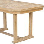 6 PCS Rubber Wood Dining Table Set with Beautiful Wood Grain Veneer Tabletop and Soft Cushion-ModernLuxe