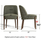 5-Piece Modern Dining Room Set for 4, Charcoal Round Table with 4 Upholstered Dining Chairs with Wood Legs for Dining Room or Farmhouse-Panipeachy