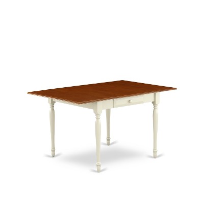 HomeStock Real Wood Dining Table Set Buttermilk Cherry Finish Modern