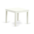 5-Piece Linen White Finish Solid Wood Top - Square Upholstered Dining Room Set - Seats 4