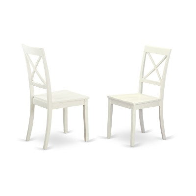 HomeStock 3-Pc Buttermilk and Cherry Solid Wood Top - Dining Room Set - Seats 4