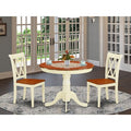 HomeStock ANCL3 Round 36 Inch Table and 2 Chair Set Buttermilk Cherry
