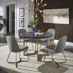 Karianne 4-Person Gold Metal Base Dining Set - iNSPIRE Q