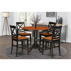 Kitchen Counter Height Set - 5 Piece Table & Chairs - Modern Dining Room Furniture - Black Cherry Finish