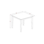 Neo-Classical Dining Set - 5Pc Square Table & Parson Chairs - Oak Leg Linen Fabric - 36 Inch