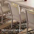 Modern Dining Set - 80 Table + 6 Cushioned Chairs, Solid Wood Frame, 400lbs Table Capacity, Easy Assembly