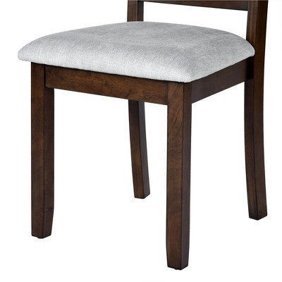 3 Piece Expandable Dining Set with 2 Upholstered Chairs, Wood Dining Table with Drop Leaf for Small Place