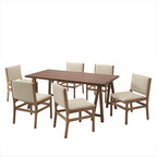 Christopher Knight Home Havenwood 7-Piece Fabric and Rubberwood Dining Set