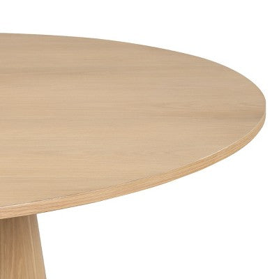 Round Dining Table Set For 6, Upholstered Barrel Dining Chairs With Castors, Linen Blend Fabric, Curved Back Support - Panipeachy