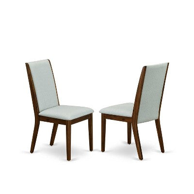 3-Piece Acacia Walnut Finish Solid Wood Top - Upholstered Dining Room Set - Seats 4