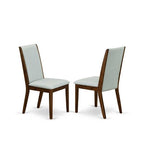 3-Piece Acacia Walnut Finish Solid Wood Top - Upholstered Dining Room Set - Seats 4